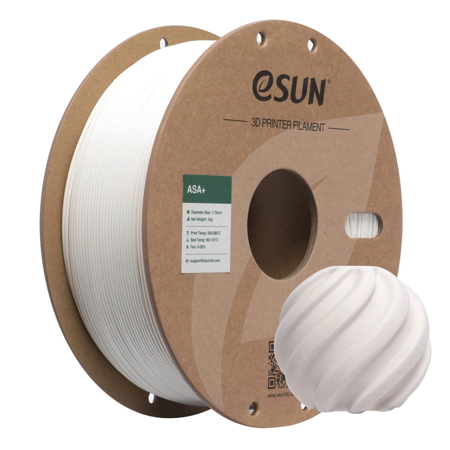 eSUN ASA+ Filament 1.75mm, 1 kg Spool, UV & Weather Resistant, WARM WHITE