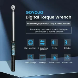 GOYOJO Digital Torque Wrench, 3/8" or 1/2" Drive, 3 Modes
