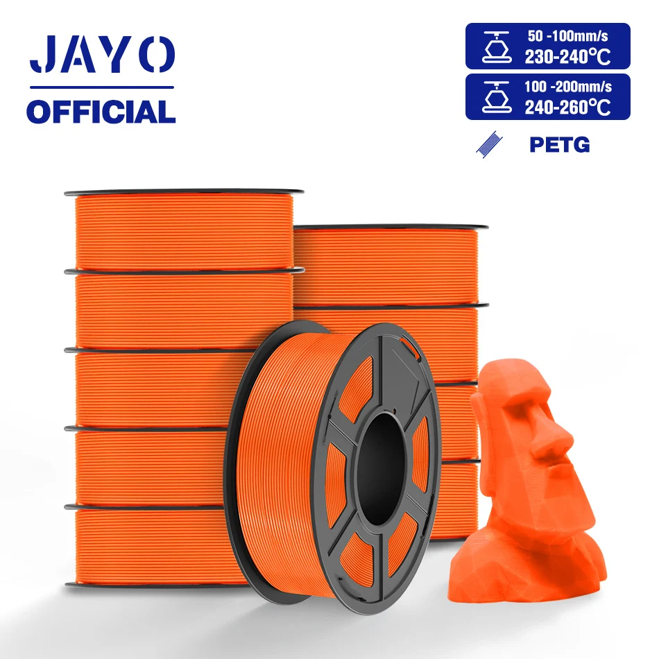 JAYO PETG Filament 1.75mm, 10 Spools, S Orange 10 Rolls