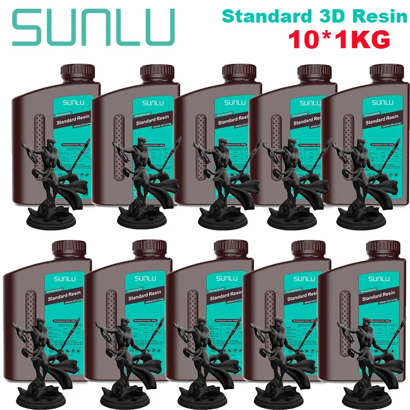 SUNLU Standard UV Resin 405nm, 10 kg (10 × 1 kg), Standard black