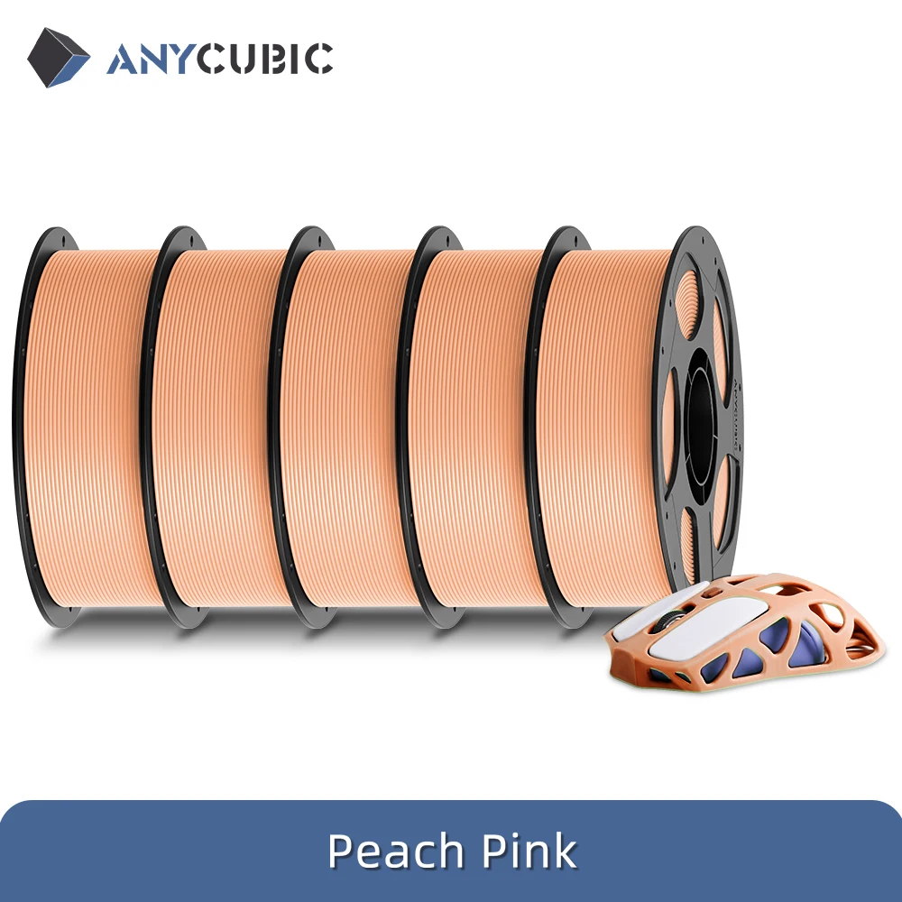 ANYCUBIC PLA Filament 1.75mm, 5 kg (5 × 1 kg), 5kg Peach Pink