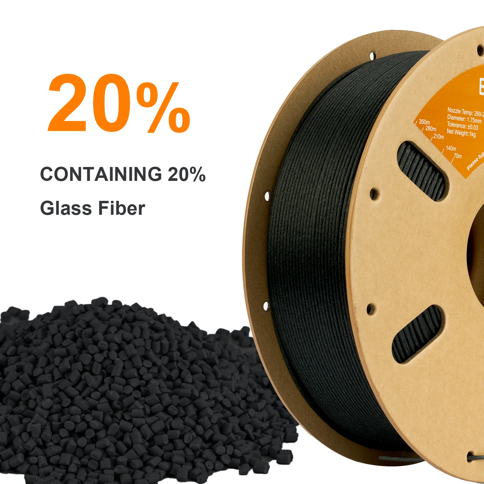 ERYONE PA12 Glass Fiber Nylon Filament 1.75mm, Black – photo 2