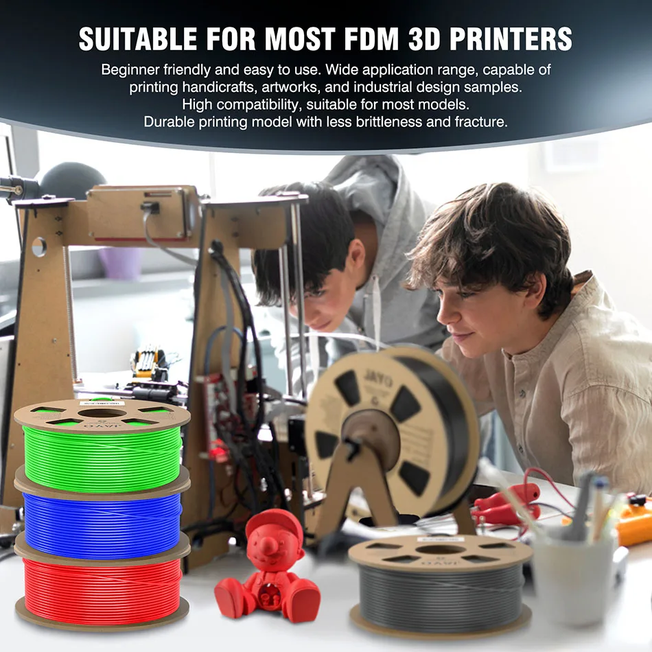 JAYO PLA / PLA+ / PETG Filament 1.75mm, Black, 10 Spools – photo 5
