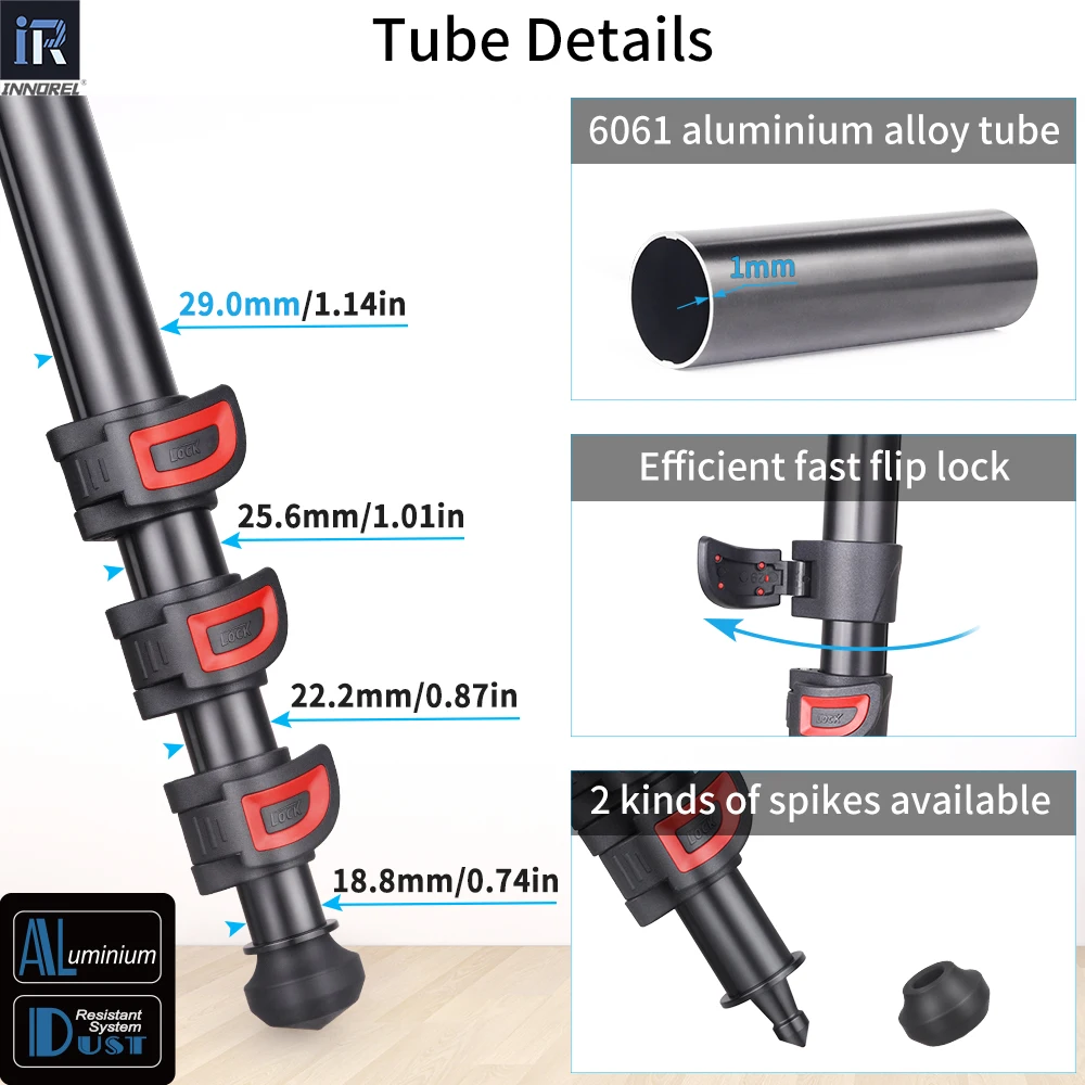 INNOREL YT284A Horizontal Center Column Tripod, 69.7" Max Height – photo 3