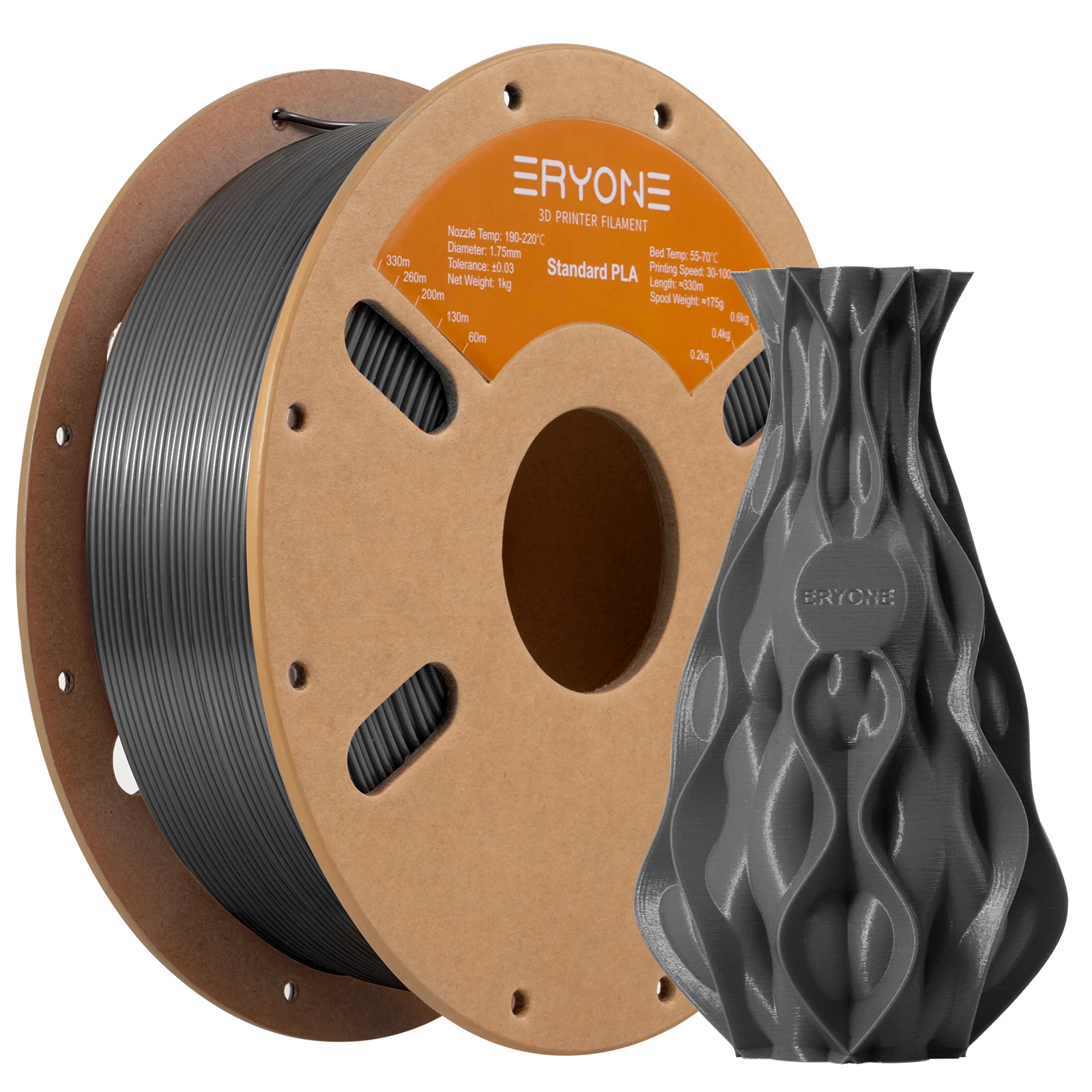 ERYONE Standard PLA Filament 1.75mm, 1 kg Spool, Gray