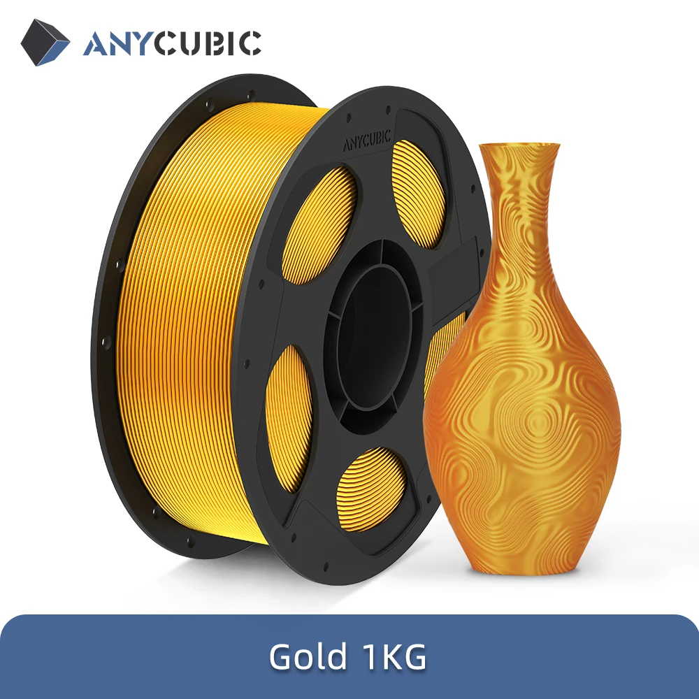 ANYCUBIC Silk PLA Filament 1.75mm, 1 kg Spool, 1KG Gold