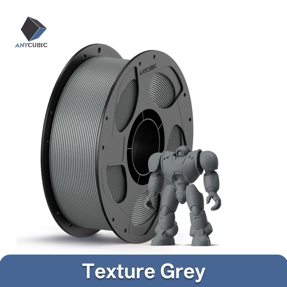 ANYCUBIC PLA+ Filament 1.75mm, 3 kg (3 × 1 kg), Texture Grey 3kg