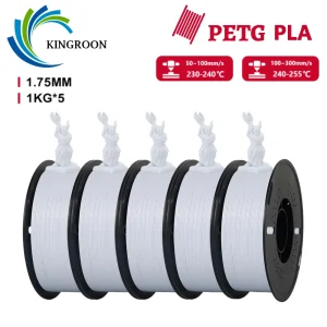 KINGROON PLA / PETG Filament 1.75mm, 5 kg (5 × 1 kg)