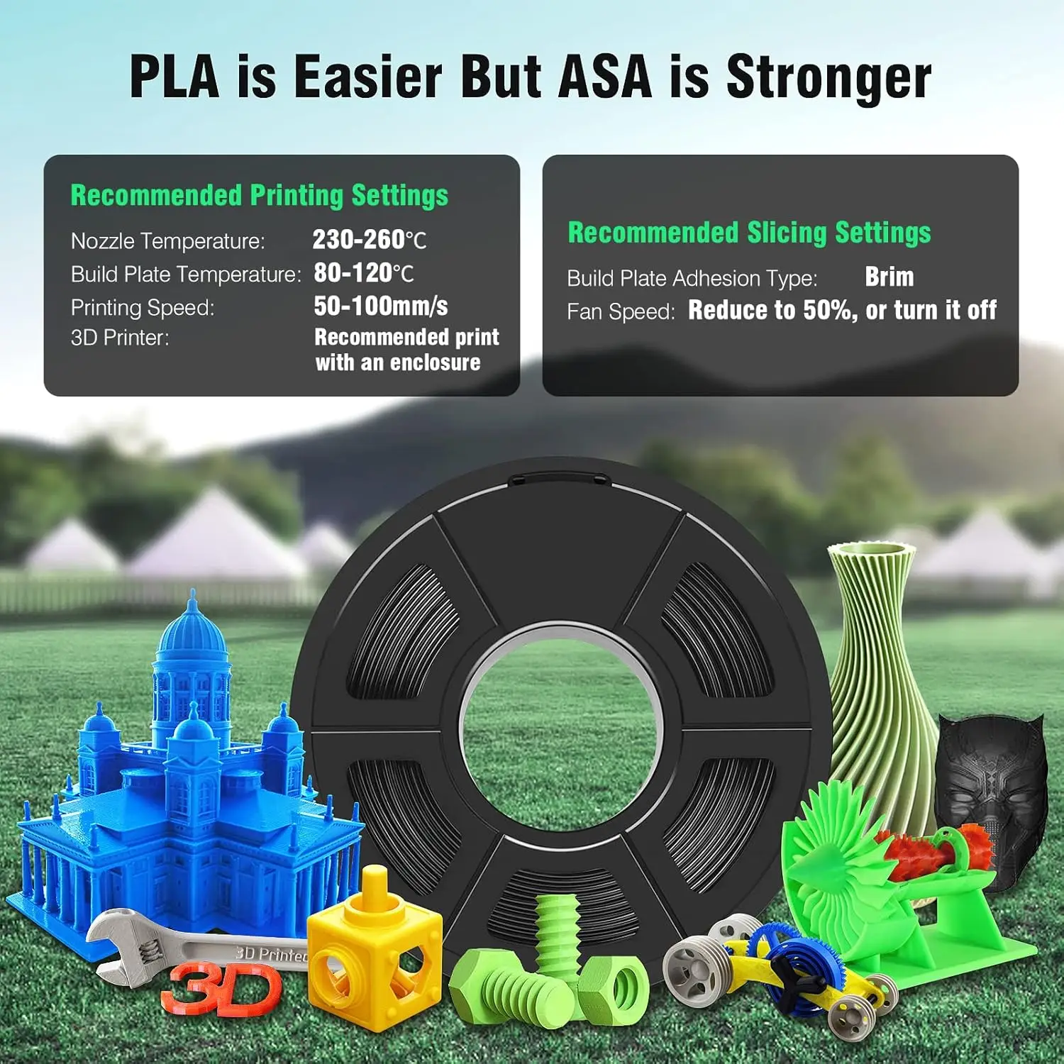 TECBEARS ASA Filament 1.75mm, Black, 5 kg (5 × 1 kg) – photo 5