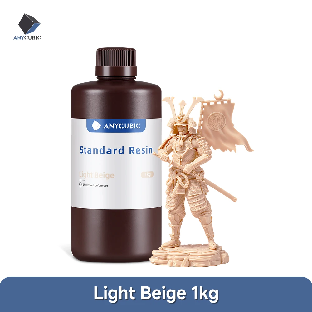 ANYCUBIC Standard UV Resin 405nm, 1 kg Bottle (Translucent Colors), 1kg Light Beige