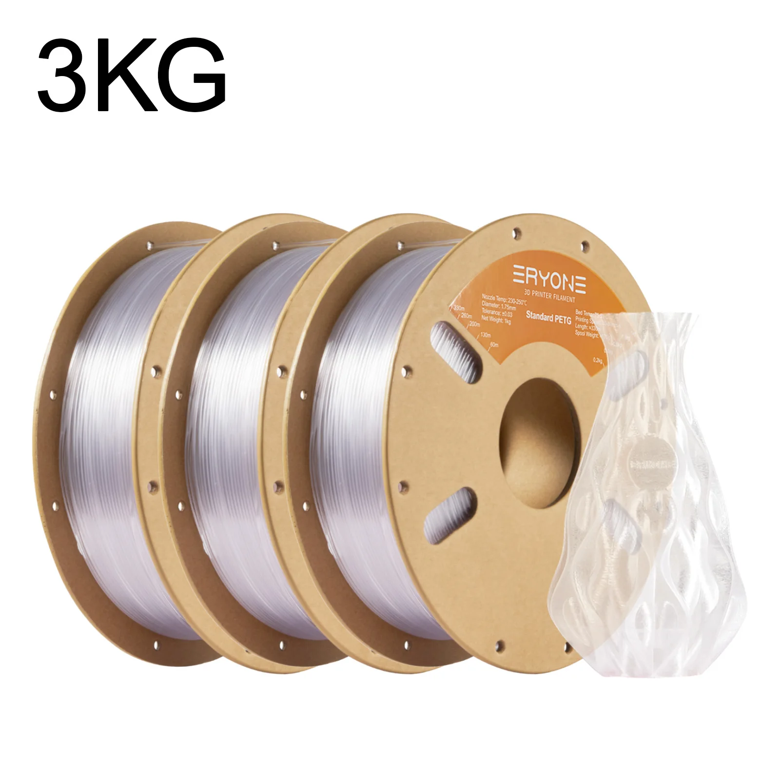 ERYONE PETG & Hyper Speed PETG Filament 1.75mm, 3 kg, Clear