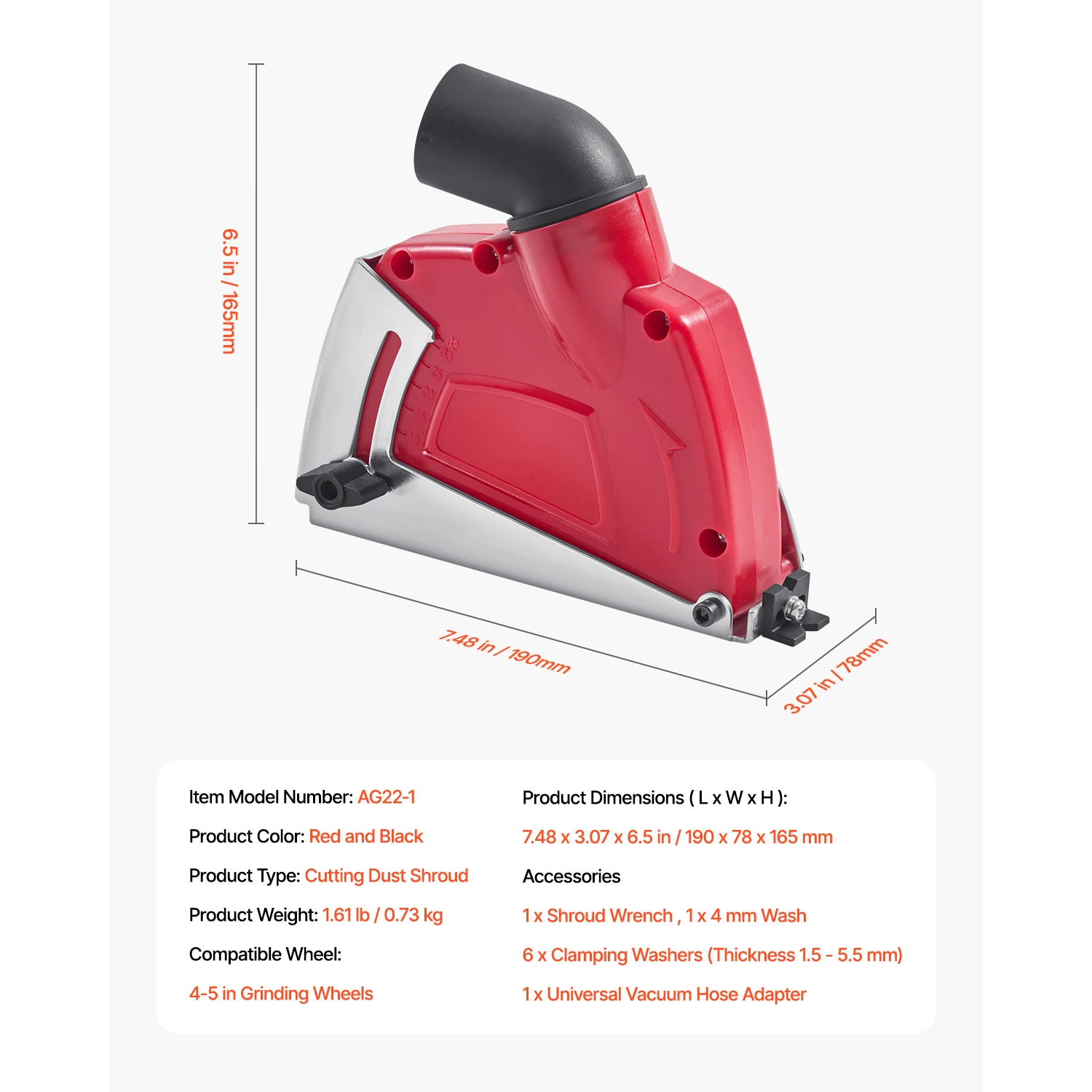 SucceBuy Dust Shroud for 4–5" Angle Grinders, 4-5inch