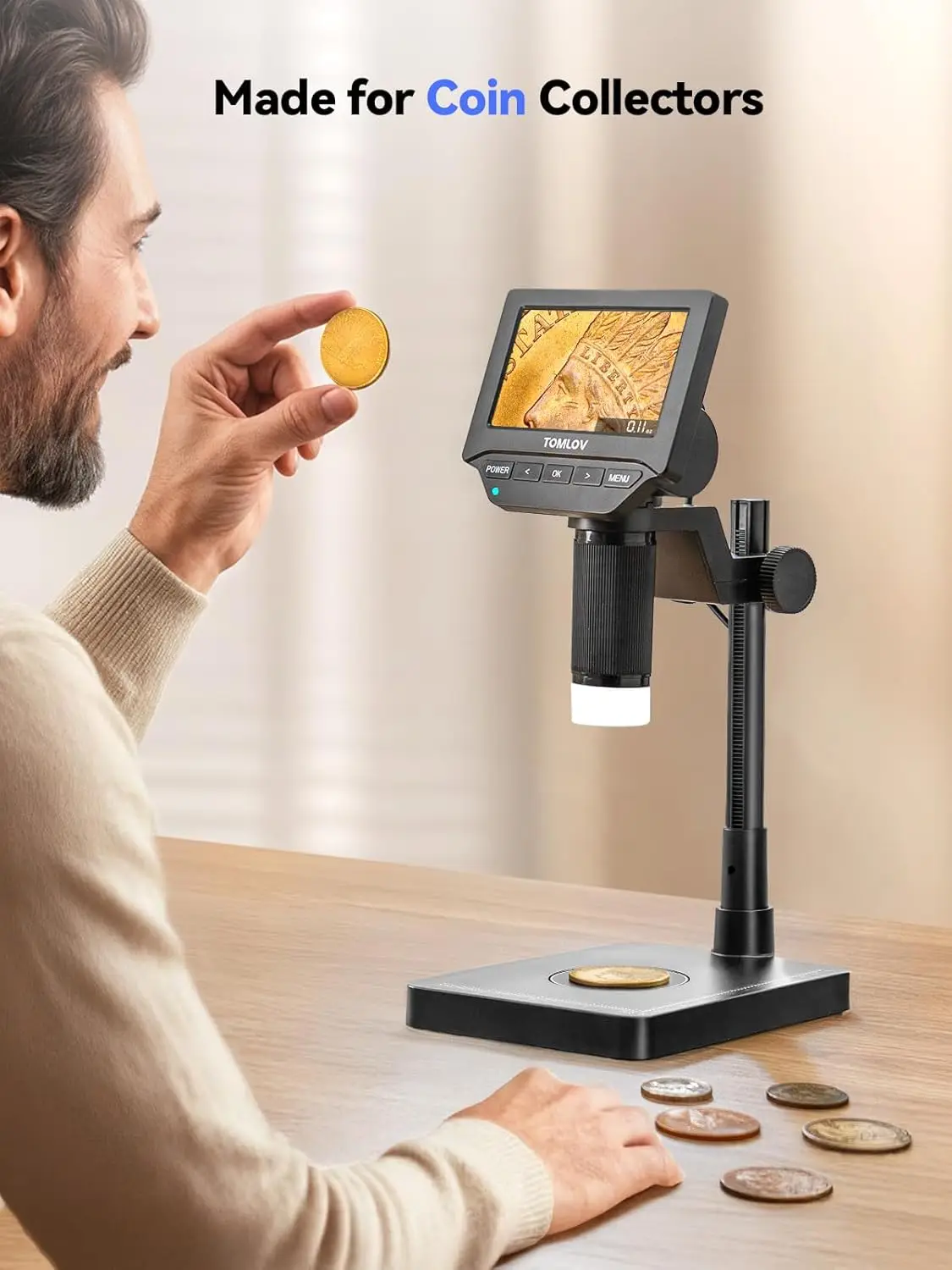 TOMLOV DM4W 4.3" Digital Microscope with Weighing Scale – photo 6