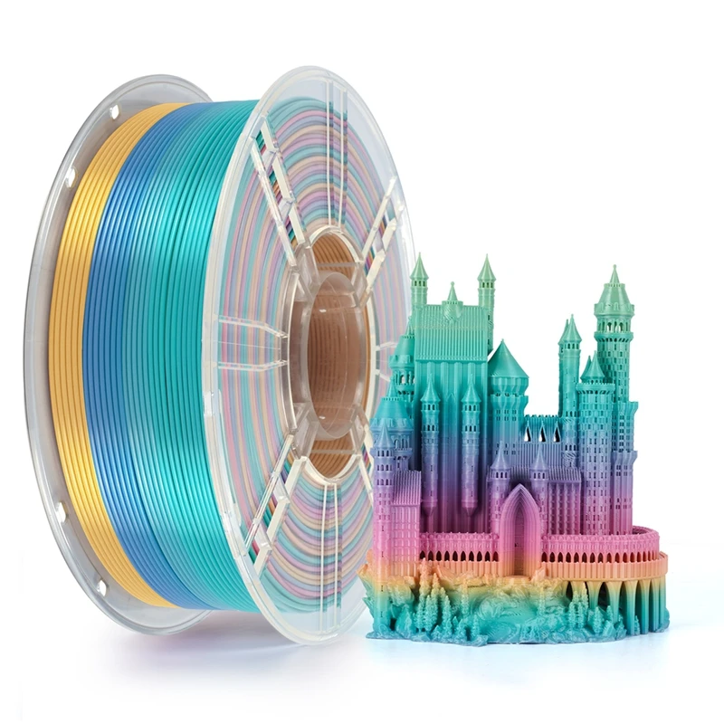 KINGROON Rainbow Silk PLA Filament 1.75mm, 1 kg, Color F