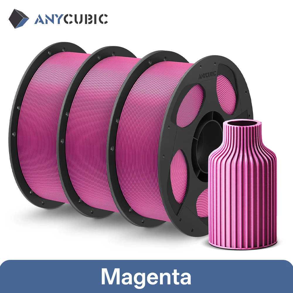 ANYCUBIC PLA Filament 1.75mm, 3 kg (3 × 1 kg), Magenta 3KG