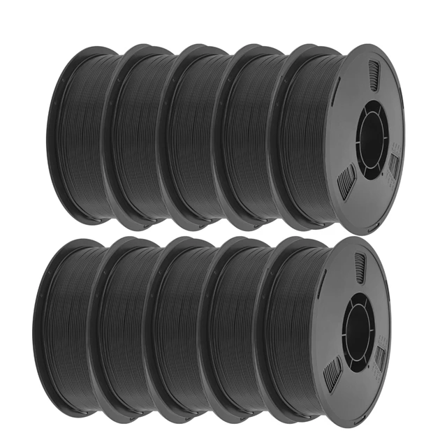 Nexaforge PLA Filament 1.75mm, 10 kg (10 × 1 kg), Black 10kg