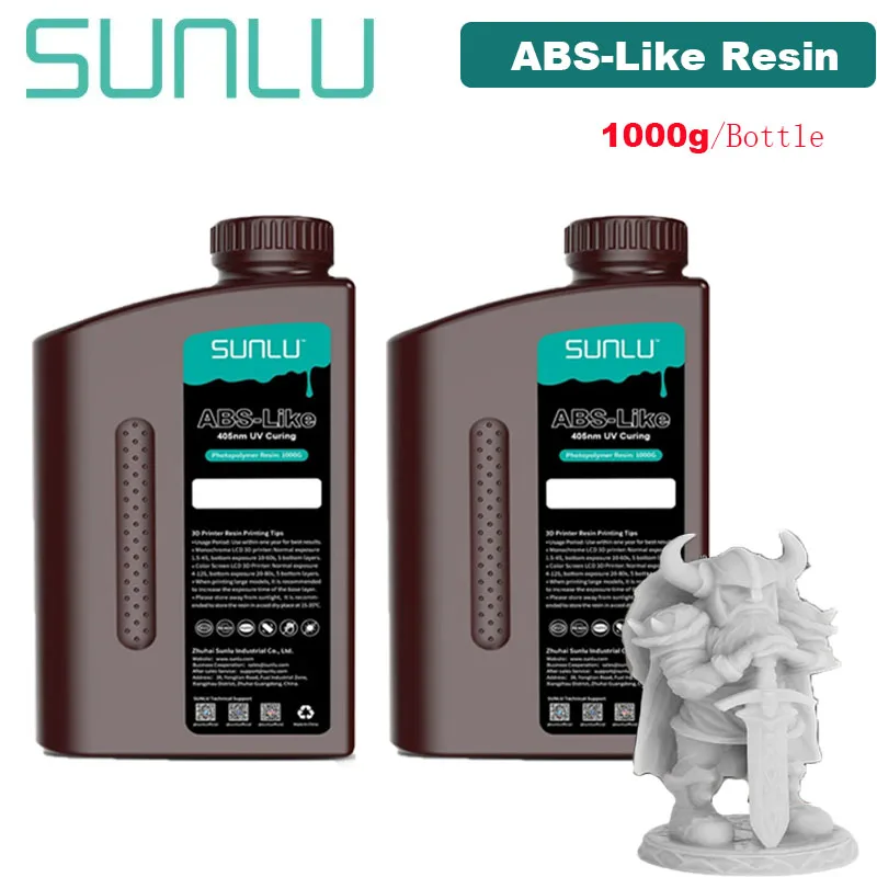 SUNLU Standard & ABS-Like UV Resin 405nm, 2 kg, ABS-LIKE Light Gray