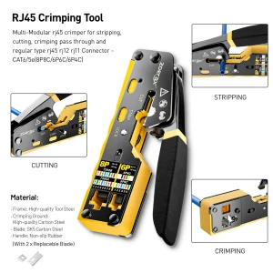 ZoeRax 11-in-1 RJ45 Crimp Tool Kit with Cable Tester
