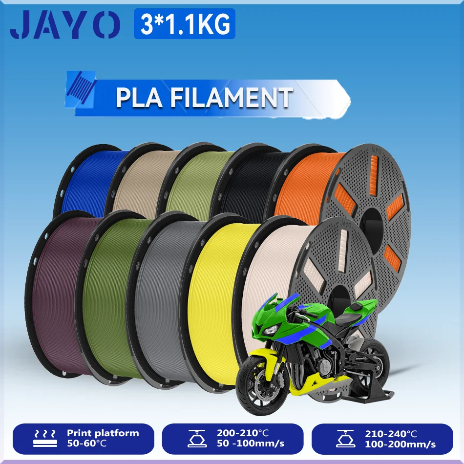 JAYO PLA Filament 1.75mm, 3 × 1.1 kg Single-Color Packs – photo 2