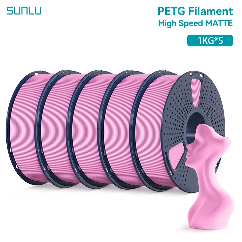 SUNLU High Speed Matte PETG Filament 1.75mm, 5 kg, HSMPETG Pink