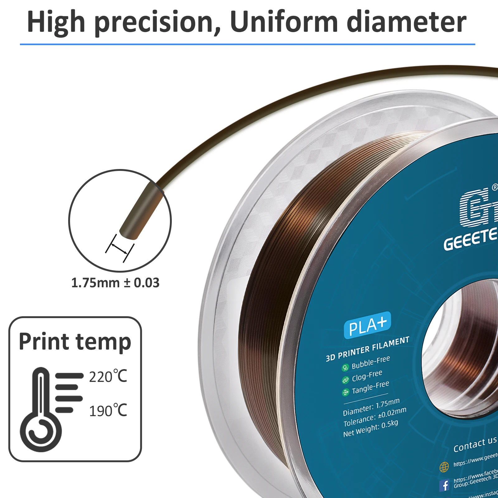 Geeetech Silk PLA Filament 1.75mm, 5 kg (5 × 1 kg) – photo 3