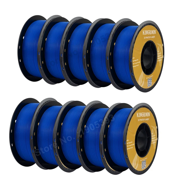 KINGROON PETG Filament 1.75mm, 5 kg or 10 kg (1 kg Spools), 10kg Blue PETG