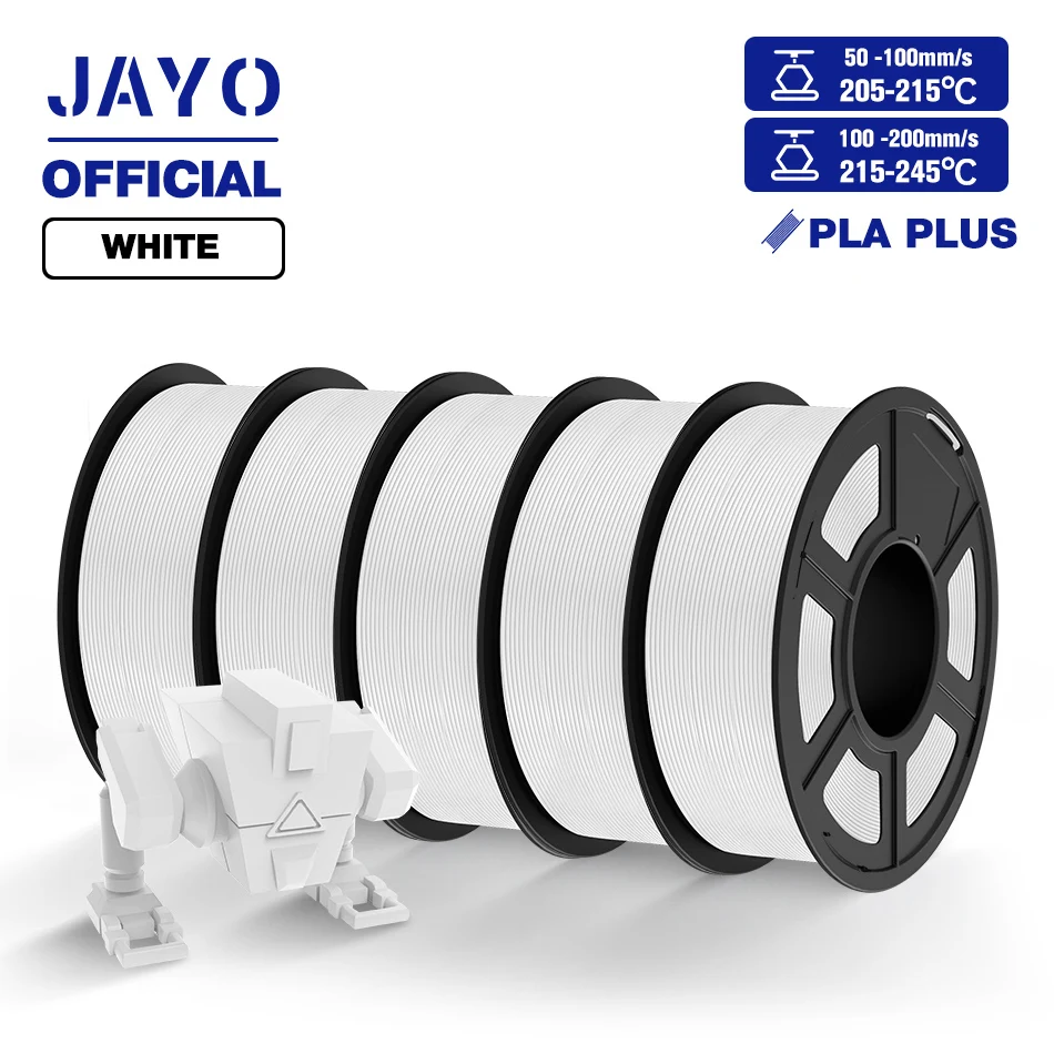 JAYO PLA, PLA+ & PETG Filament 1.75mm, 5-Roll Packs, PLA PLUS WT 5Roll