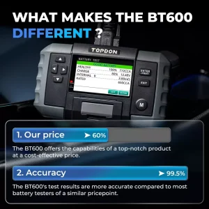 TOPDON BT600 12V/24V Battery Tester with Built-in Printer