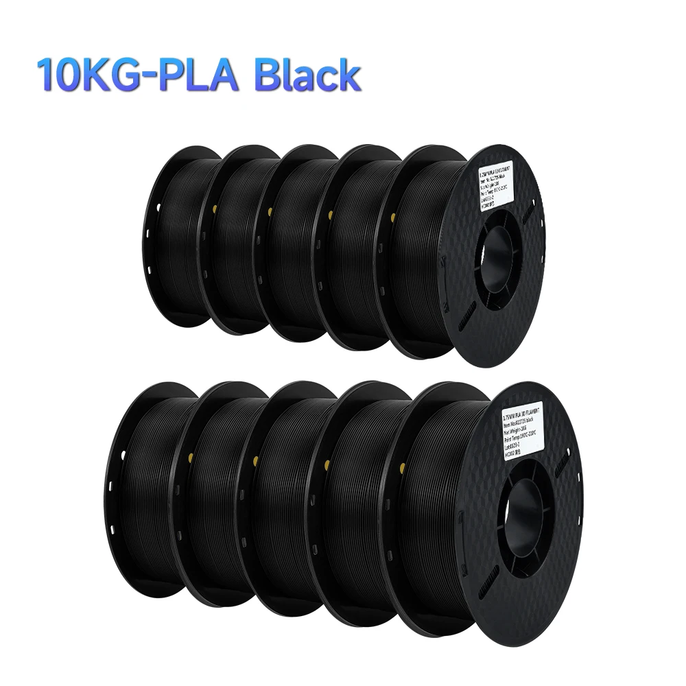 Kee Pang PLA Filament 1.75mm, 10 kg Set, Black