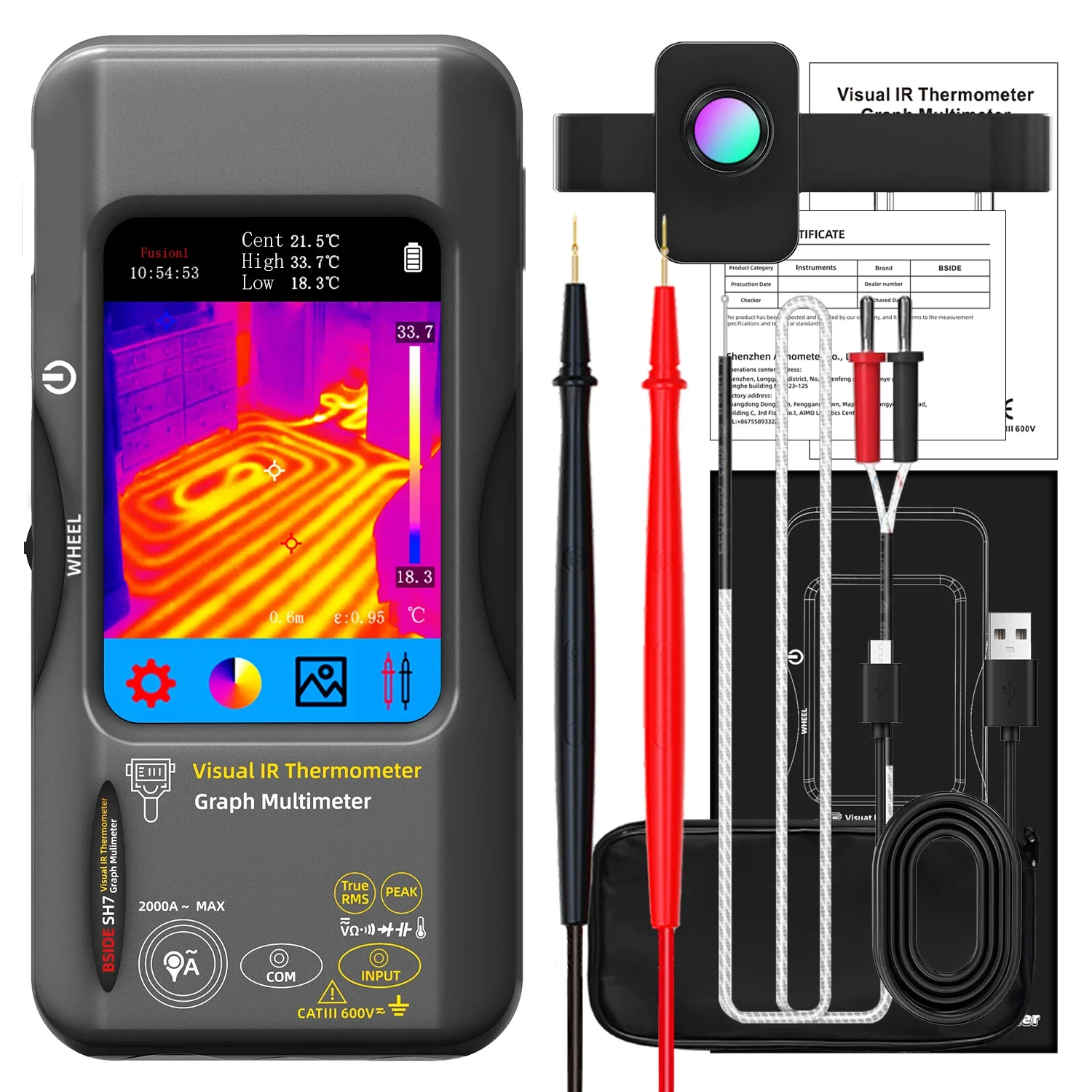 BSIDE SH7 Thermal Imager & Multimeter 2-in-1, 320×320 – photo 6