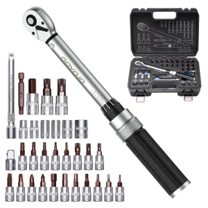 GOYOJO 1/4" Bike Torque Wrench Set, 2–24 N·m, 32 Pieces