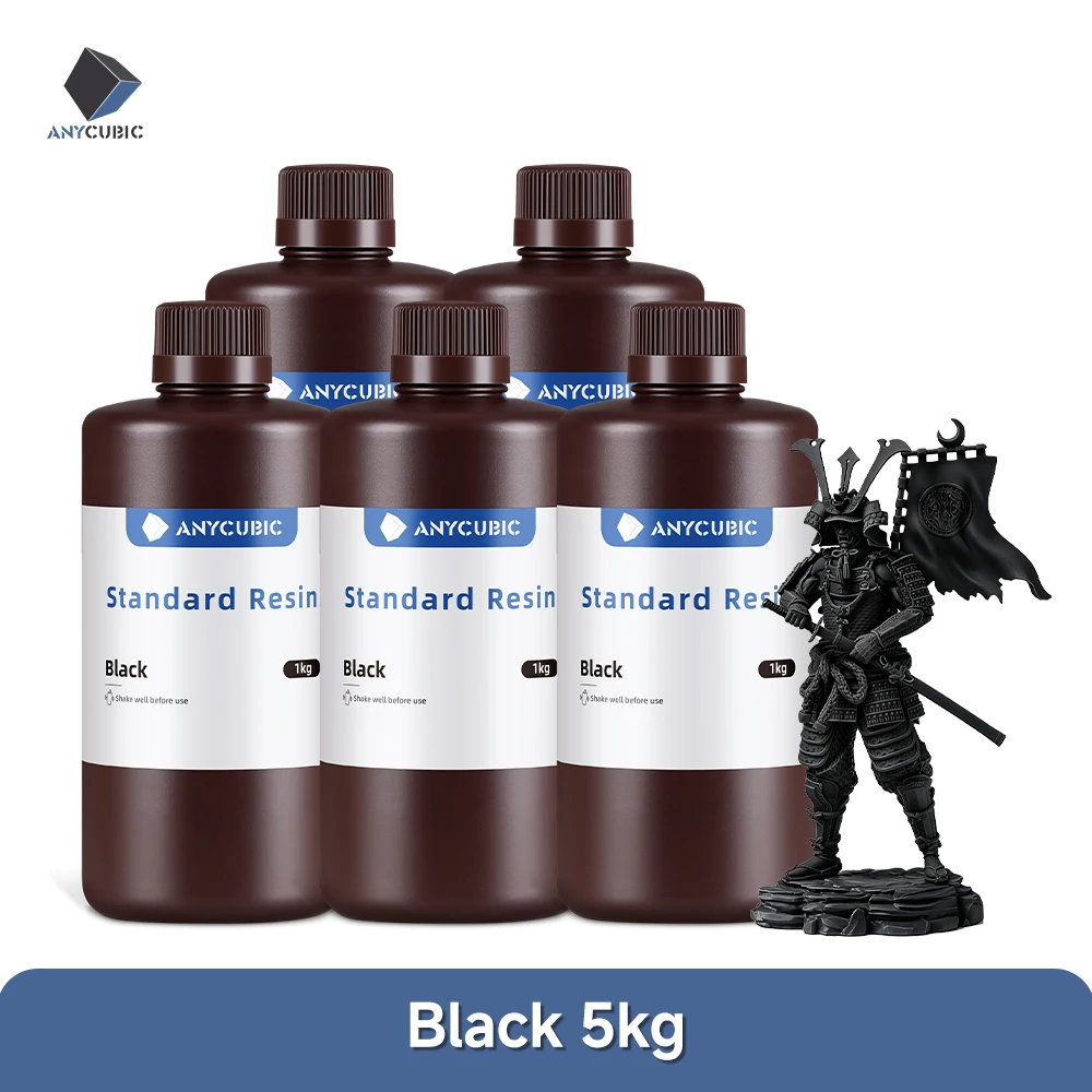 ANYCUBIC Standard UV Resin 405nm, 1 kg or 5 kg, 5KG-Black
