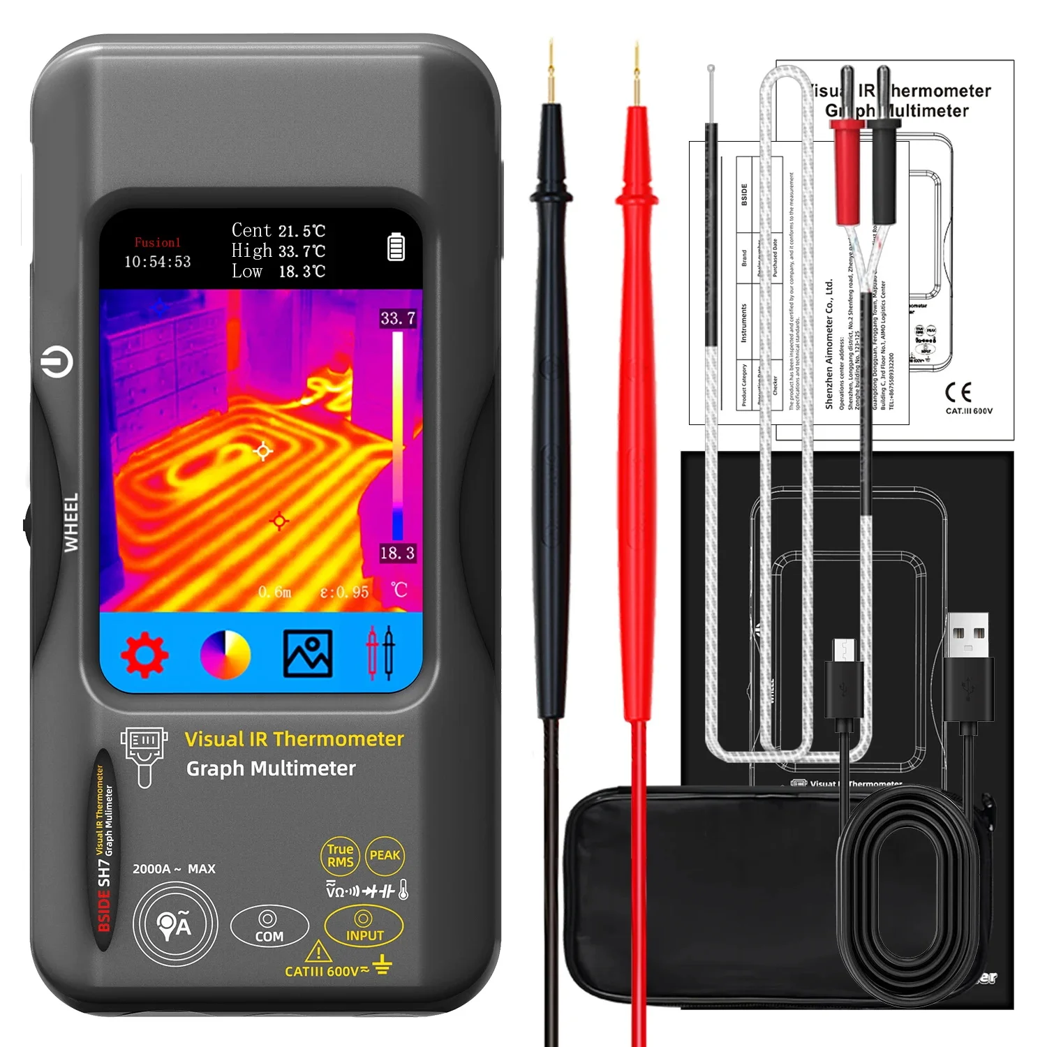 BSIDE SH7 Thermal Imager & Multimeter 2-in-1, 320×320, BSIDE SH7