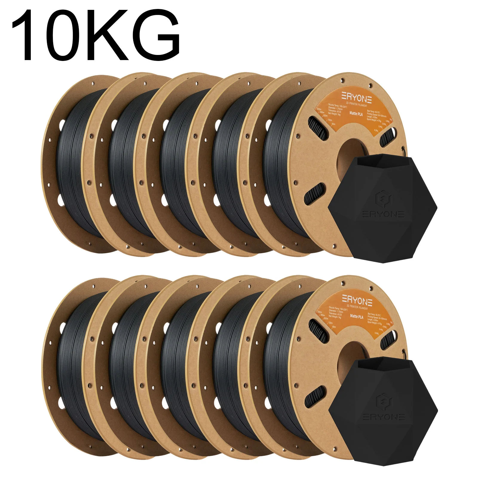 ERYONE Matte PLA Filament 1.75mm, 10 kg (10 × 1 kg)