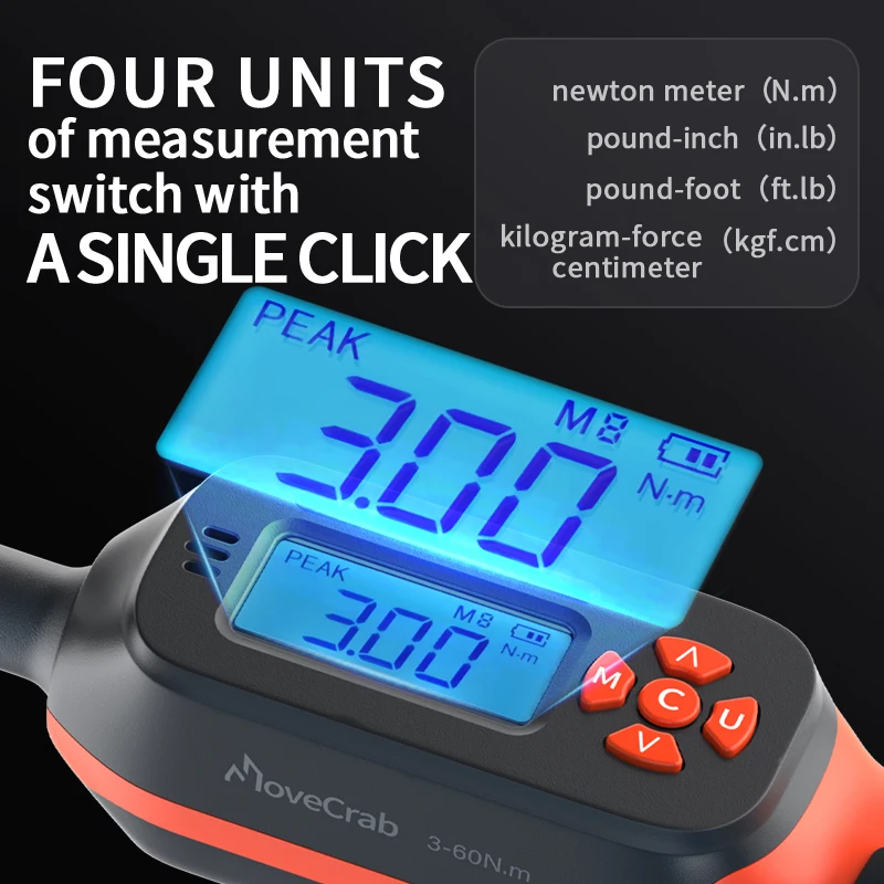 MOVECRAB Digital Torque Wrench, 3/8" or 1/2", up to 340 N·m – photo 4