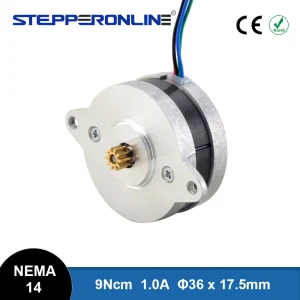 STEPPERONLINE Round NEMA 14 Stepper Motor, 0.9°, 9 Ncm