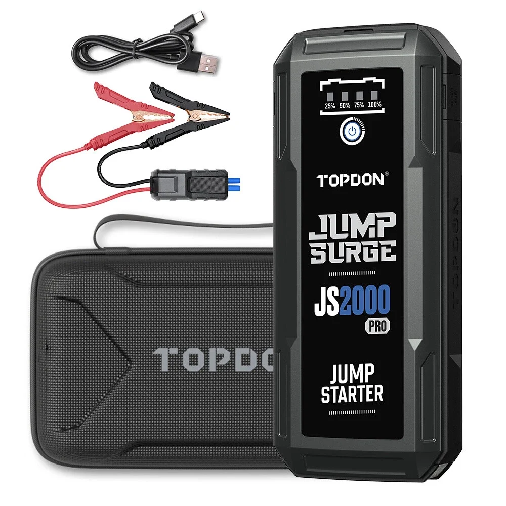 TOPDON JS2000PRO 2500A Jump Starter & Power Bank, 16,000 mAh