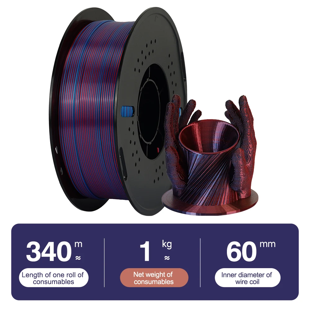 KINGROON Dual Color Silk PLA Filament 1.75mm, 5 kg – photo 2