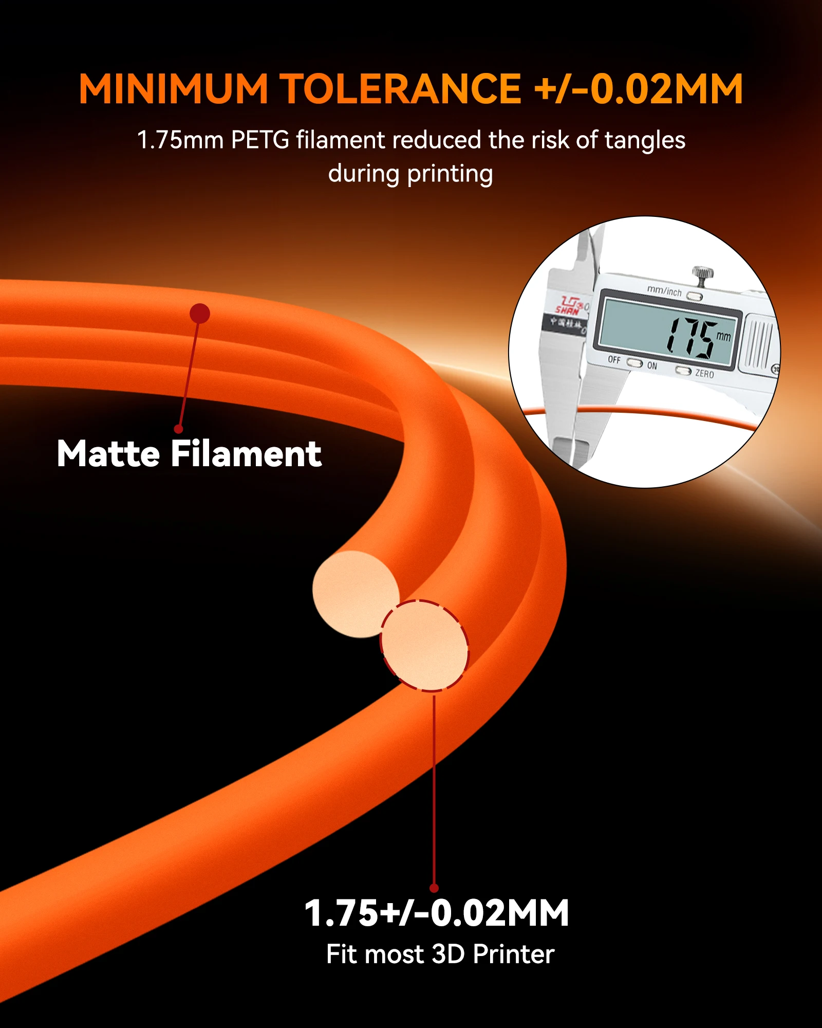 TECBEARS High Speed Matte PETG Filament 1.75mm, 5-Spool Set – photo 3