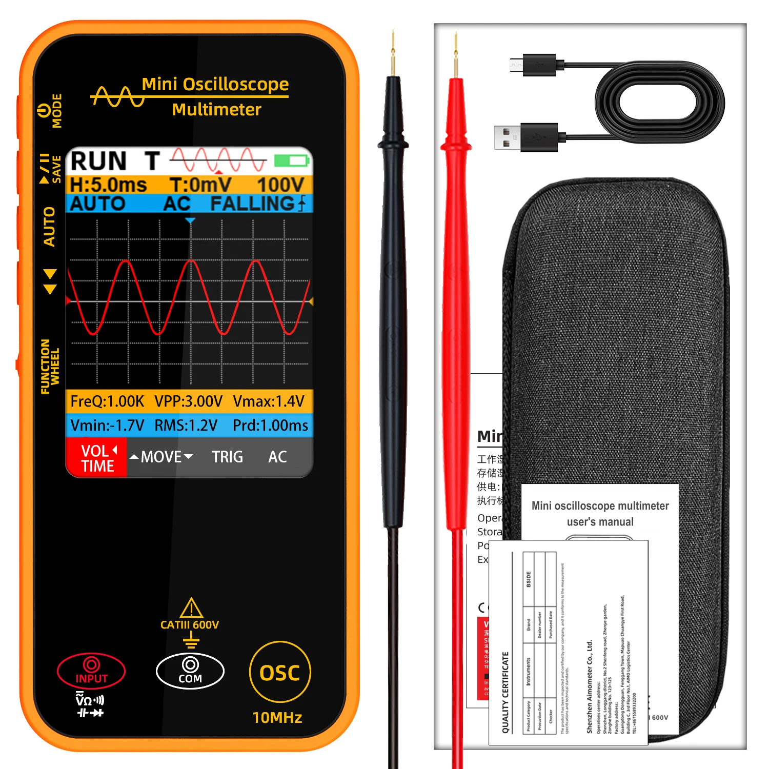 BSIDE OS1 Graphic Multimeter & Oscilloscope 2-in-1, OS1