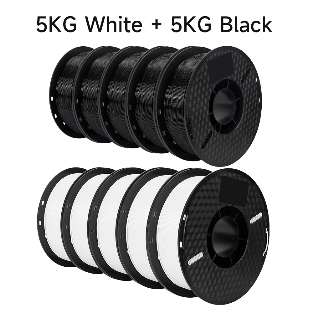 Kee Pang PLA Filament 1.75mm, 10 kg Set, 5kg black and white