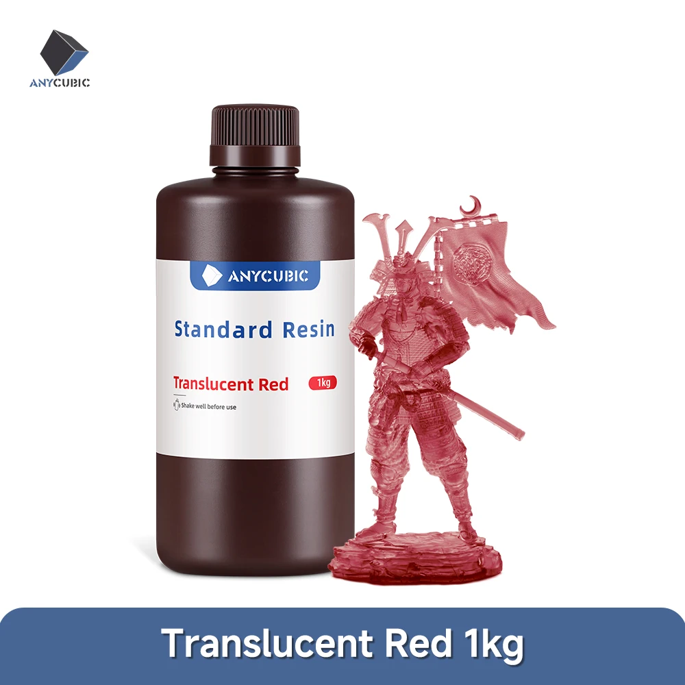 ANYCUBIC Standard UV Resin 405nm, 1 kg Bottle, 1kg Translucent Red