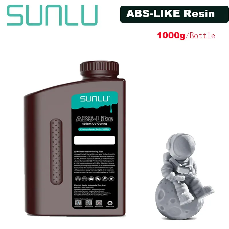 SUNLU Standard or ABS-Like UV Resin 405nm, 1 kg, ABS-Like Grey