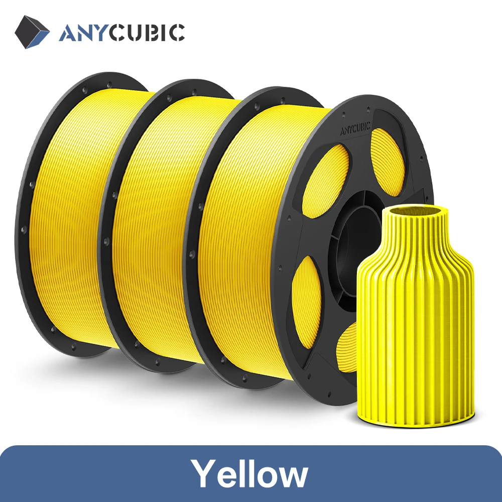 ANYCUBIC PLA Filament 1.75mm, 3 kg (3 × 1 kg), Yellow 3KG