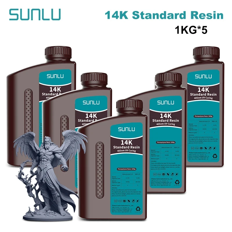 SUNLU Standard UV Resin 405nm, 5 kg (5 × 1 kg), 14KST 5KG DGY