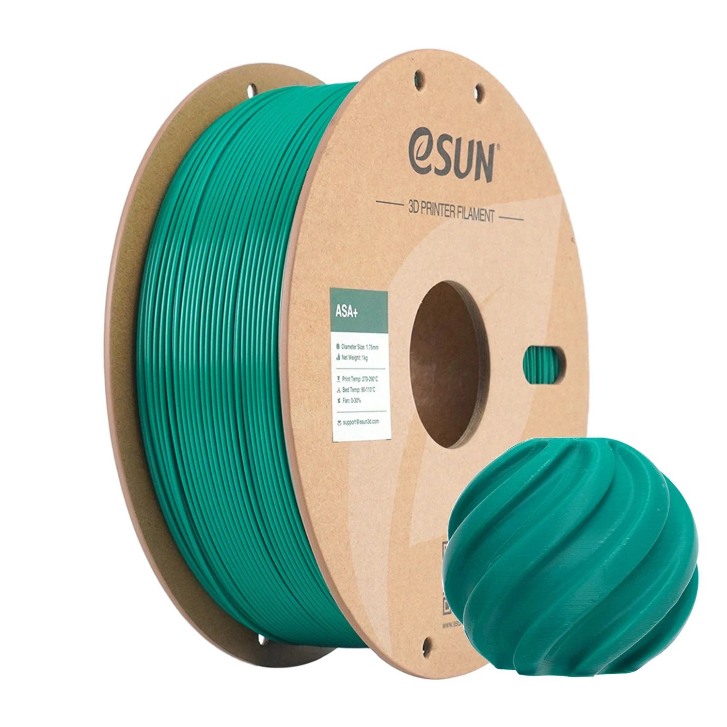eSUN ASA+ Filament 1.75mm, 1 kg Spool, UV & Weather Resistant, GREEN