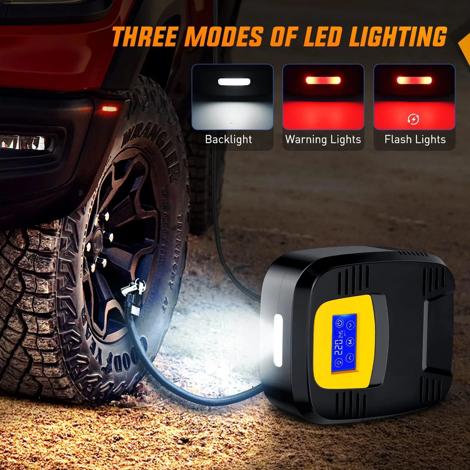 Nilight 12V Tire Inflator with Digital Gauge, 150 PSI – photo 6