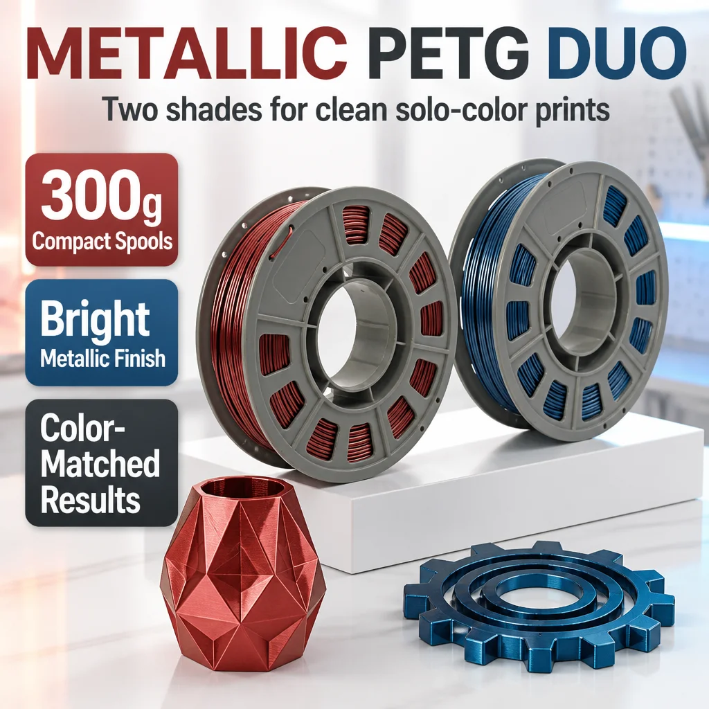 FUN TOO Metallic PETG Filament 1.75mm, 2 × 300 g – photo 7