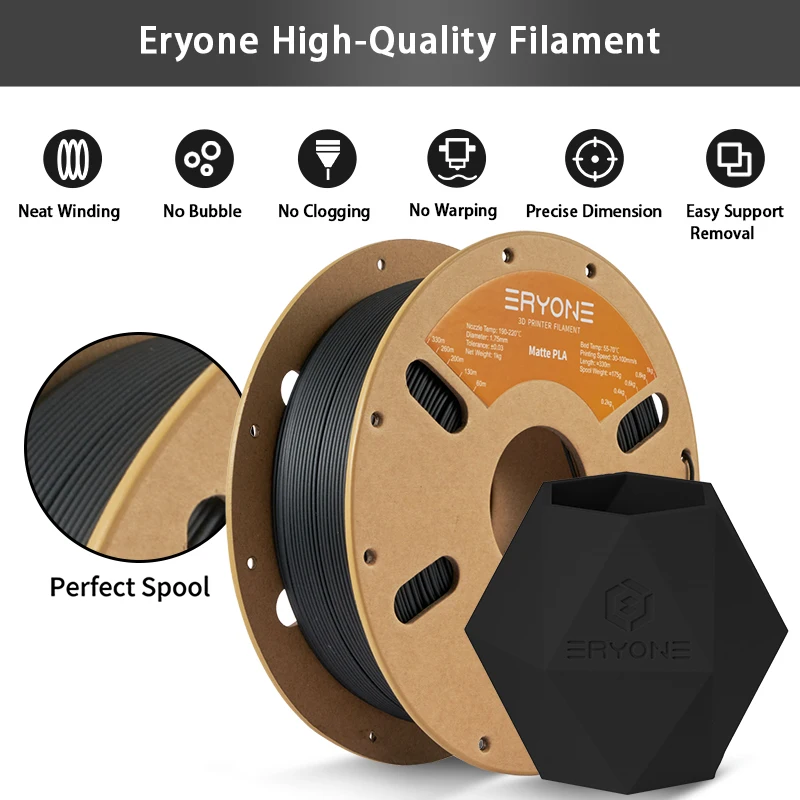 ERYONE Matte PLA Filament 1.75mm, 10 kg (10 × 1 kg) – photo 5
