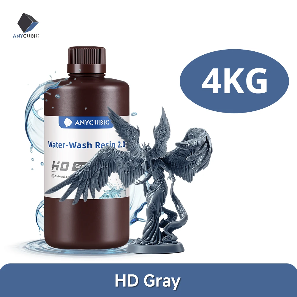 ANYCUBIC Water-Wash Resin, HD Gray, 4 kg, HD Gray 4kg